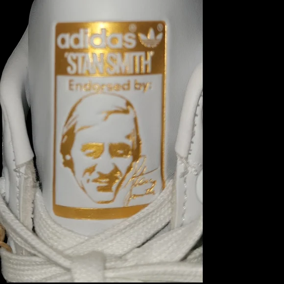 Women's White and Gold Stan Smiths - Picture 3 of 10